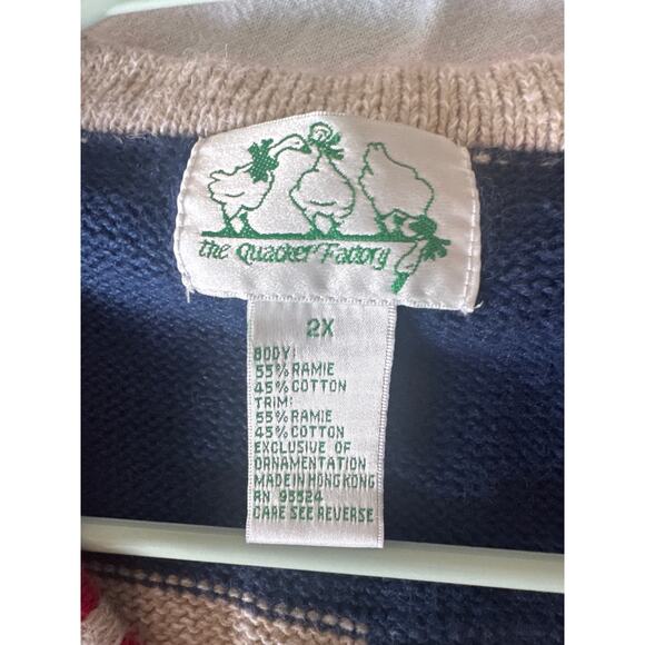 Quacker Factory Stars & Stripes Cardigan Sweater –2X - Picture 3 of 7